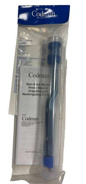 Codman 80-2934 Rhoton Titanium Bipolar Bayoneted Irrigating Forceps 1.0mm Tip