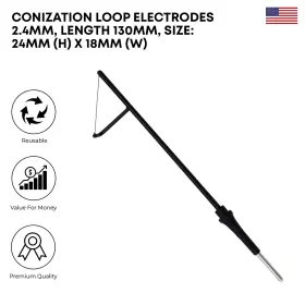 Sm-02eu-000 Stellmacher Instruments Inc Conization Loop Electrode 2.4 Mm Shaft 24mm H X 18mm W Electrosurgical Tools