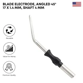 Sm-02eu-1011a Stellmacher Instruments Inc Electrode Blade 45 Angled 17 X 1.4mm Shaft 4mm Electrosurgical
