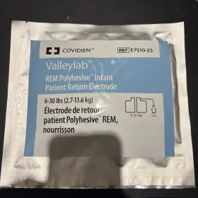 E7510-25 Valley Lab Valleylab Rem Polyhesive Infant Patient Return Electrode